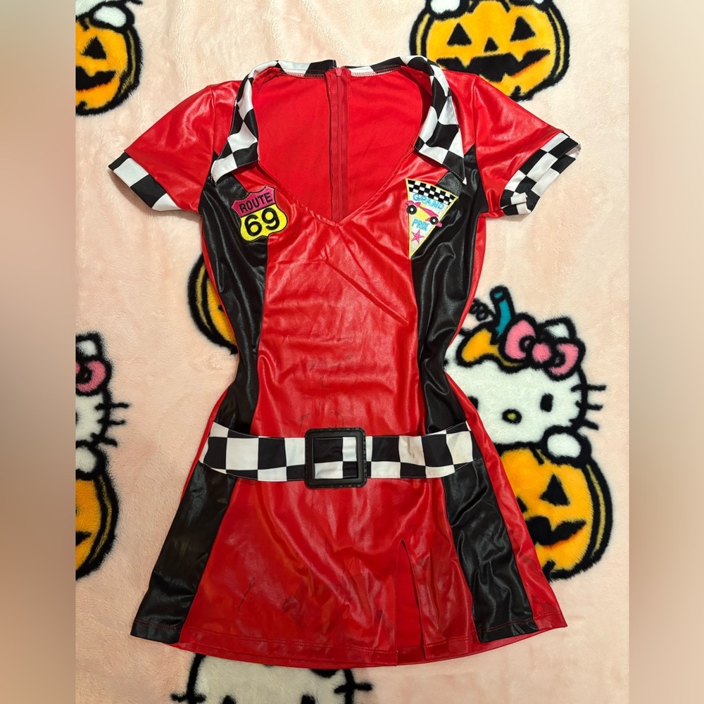 Red Checkered Racecar Driver Costume Dress – Halloween costume